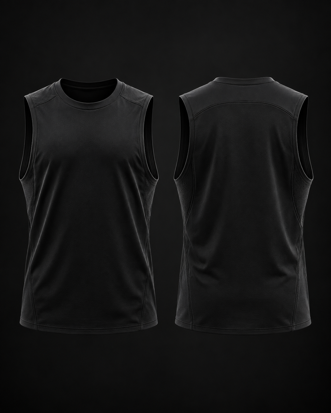 Black muscle top front and back placeholder