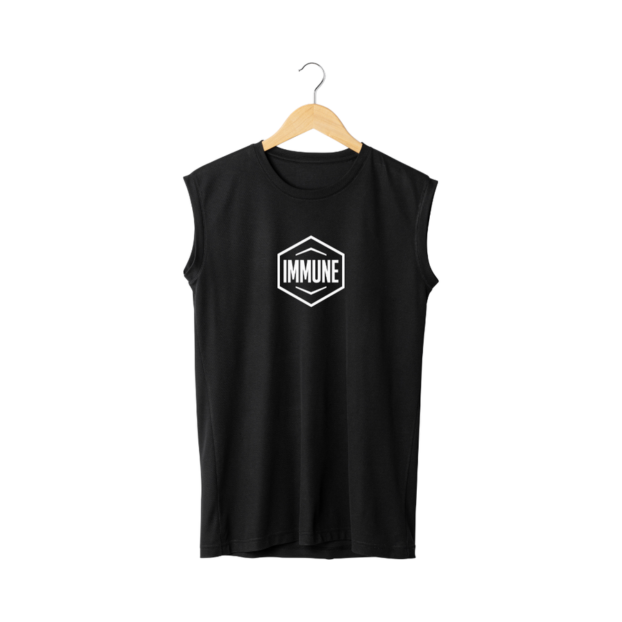 Minimalist IMMUNE Hexagon Graphic Tank Top for Fitness & Streetwear (POD)