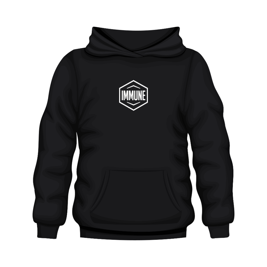 IMMUNE Print Hoodie – Casual Black Long Sleeve Sweatshirt (POD)