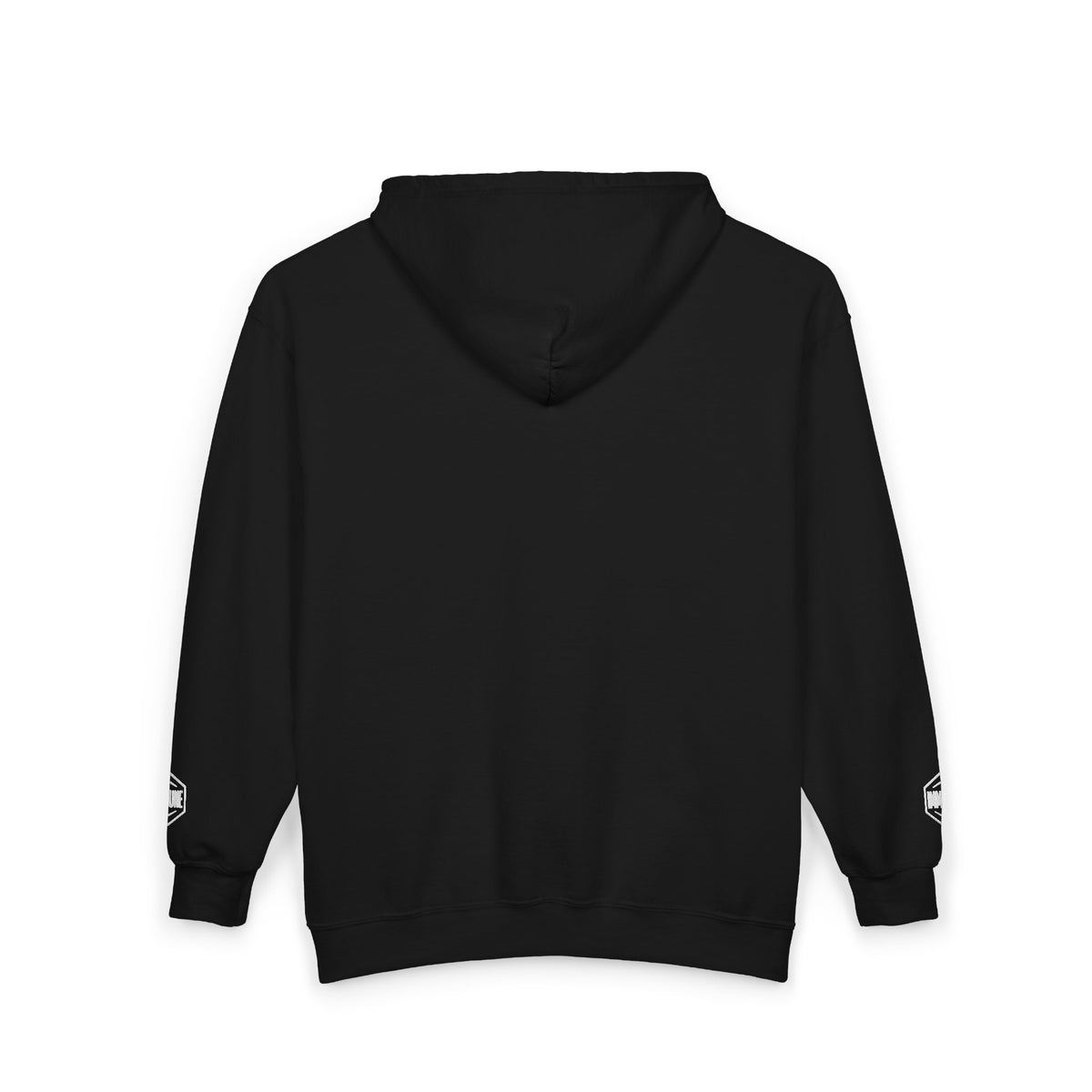 Minimal Hex Logo Zip Hoodie — White Full-Zip Casual Sweatshirt