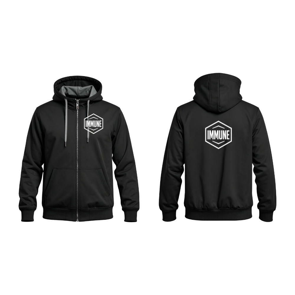 IMMUNE Print Hoodie – Casual Black Long Sleeve Sweatshirt (POD)
